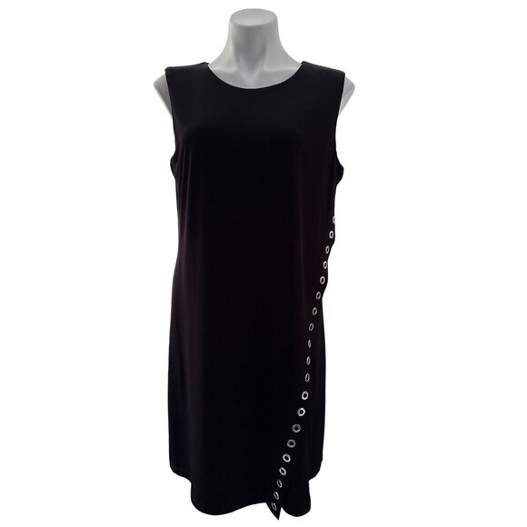Calvin Klein Black Sleeveless Dress With Side Grommet Detail, Women's Size 12 - Picture 1 of 8